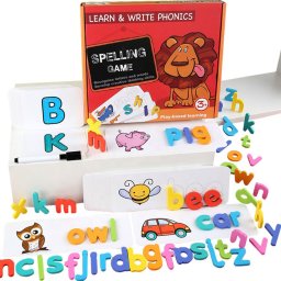 Alfabetul din lemn cu imagini, joc educativ în limba engleză