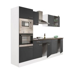 Mobilă de bucătărie Yorki 270 cu corp alb și față antracit satinat