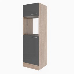 Dulap de cămară Yorki dimensiunea 60, corp din stejar Sonoma, față antracit satinat