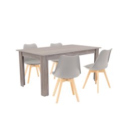 Set de masă Lola 4+1 gri-stejar York