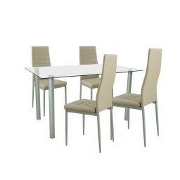 Set de masă Verna 4+1 bej-gri