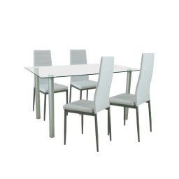 Set de masă Verna 4+1 alb-gri
