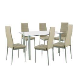 Set de masă Verna 6+1 bej-gri