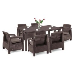 Set de mobilier de grădină Corfu Big Duo cu masă Futura maro