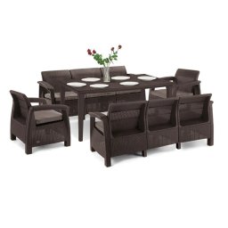 Set de mobilier de grădină Corfu Love max duo cu masă Futura maro