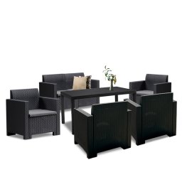 Set mobilier de grădină Nero IV cu 6 locuri, grafit