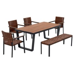Set de mobilier de grădină TEXAS cu bancă și masă mare