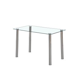 Masă de dining pătrată Berna 120 cm din sticlă transparentă