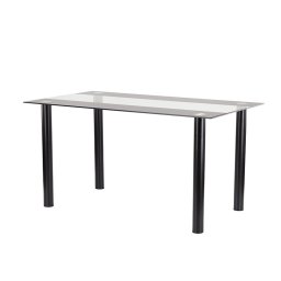 Masă de dining pătrată Riona 140 cm din sticlă neagră