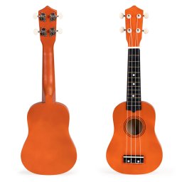 Chitară Ukulele din lemn pentru copii, 4 corzi din nailon maro