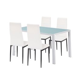 Mabel 4+1 set de sufragerie alb-negru
