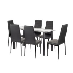 Norman 6+1 set de luat masa negru