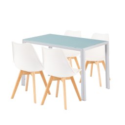 Set de sufragerie Liva 4+1 alb-alb