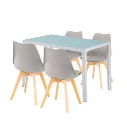 Liva 4+1 set de sufragerie alb-gri