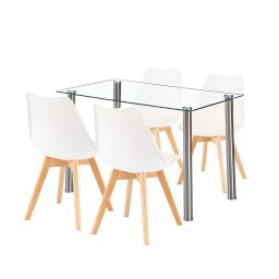 Velon 4+1 set de luat masa alb-alb