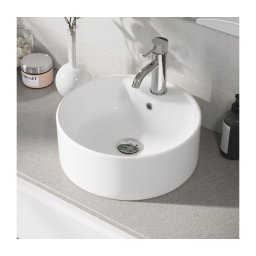 Lavoar pentru blat VIKEDAL Ø 38 cm, ceramică, alb