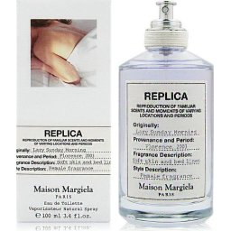 Maison Margiela Replica Lazy Sunday Morning Edt Fl100ml, Unisex, 100 ml, Non-refillable bottle, Aldehyde, Lily of the valley, Pear, Iris, Orange blossom, Rose, Patchouli, White musk