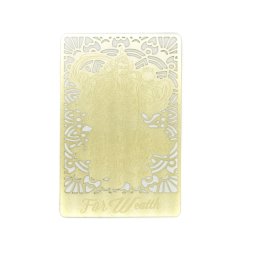 Card Feng Shui din metal Talismanul de aur Zeul bogăției cu tigru