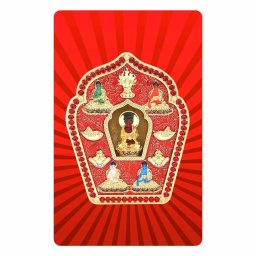 Card Feng Shui cu Buddha Medicine Amitabha Rosu Gau