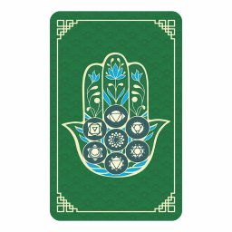 Card Feng Shui din plastic pentru forta vitala cu Mana lui Hamsa