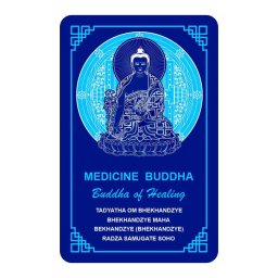 Card Feng Shui din plastic Buddha Medicine cu floare de lotus