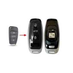 Carcasa cheie compatibila Audi A3, Q3, A6, A4, Q7 model transformare din cheia originala Keyless, negru