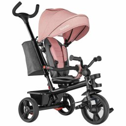 Tricicleta copii, lionelo, haari, ultrapliabila, multifunctionala, suport picioare, control al directiei, scaun reversibil, rotire 360 grade, conform cu standardul european de securitate en71, bubblegum
