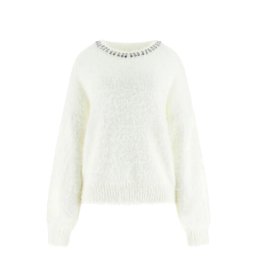 GUESS Knitwear Ls Cn Arisa Rhinestone Swtr W5BR58Z3BH0 g1o6 dove white