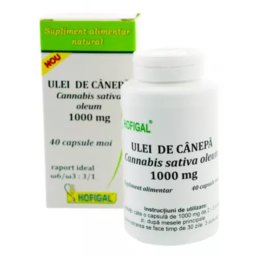 Ulei de canepa 1000 mg 40 capsule moi Hofigal
