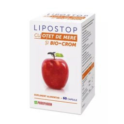 Lipostop cu otet de mere si Bio-crom 60 capsule Parapharm