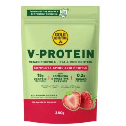 Pudra proteica V Protein cu capsuni 240g GoldNutrition