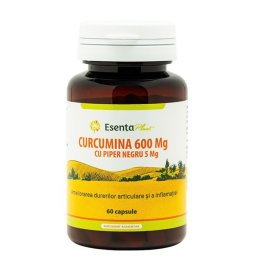 Curcumina 600 mg piper negru 5 mg 60 capsule Esenta Plant