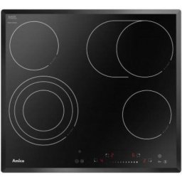 Plita incorporabila electrica Amica, 4 zone de gatit, Negru