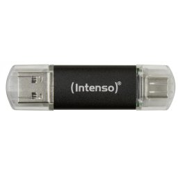 Memorie USB Pendrive Intenso Twist Line 128 GB, stick USB (antracit/transparent, USB-A 3.2 Gen 1, USB-C