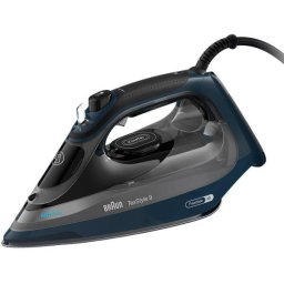 Fier de calcat Braun TexStyle 9 SI9682DB, 0127409002, 3200 W, abur variabil 60g/min, jet de abur 260g/min, rezervor 330 ml, tehnologie FreeGlide 3D, sistem inteligent iCare, talpa EloxalPlus, Negru/Albastru