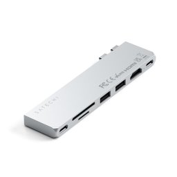 Hub Usb Satechi PRO hub slim pentru Macbook, 2 x USB A/ C, 4K HDMI, SD/Micro SD, Argintiu