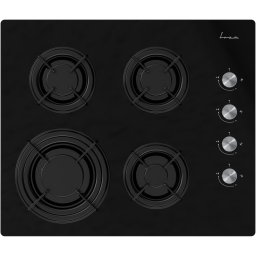 Plita incorporabila Fram FBH-M4IRF-GBK, Gaz, 4 arzatoare, Gratar fonta, Aprindere electrica, Dispozitiv de siguranta, 60 cm, Sticla neagra