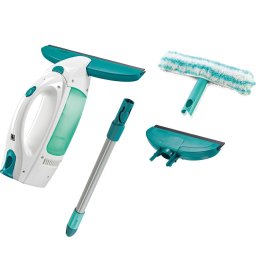 Set Aspirator Geam Leifheit 51016 Dry&Clean, Autonomie 38 de minute, Coada+Spalator+duza mica, Alb