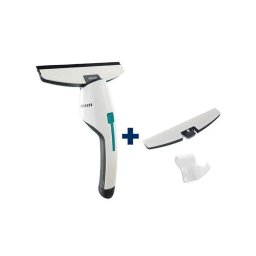 Set aspirator Leifheit 51035, Nemo pentru geamuri si baie cu duza de aspiratie si suport de perete, Alb-Negru-Albastru