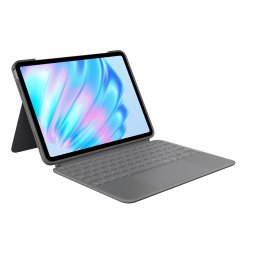 Husa cu tastatura Logitech Combo Touch pentru iPad Pro 11-inch (M2) si iPad Air (5th Gen), Layout US International (Gri deschis)
