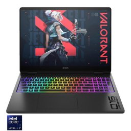 Laptop Gaming HP Omen 16-ah0027nn cu procesor Intel® Core™ Ultra 7 - 255HX pana la 5.2GHz, 16.0", 2K, 16GB DDR5 RAM, 1TB SSD, NVIDIA® GeForce RTX™ 5060 8GB GDDR6, Free DOS, Shadow Black