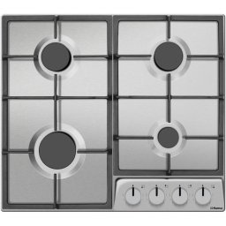 Plita incorporabila Hansa BHGI630542, Gaz, 4 arzatoare, Aprindere electrica, Gratare de fonta, Gaz pe metal, 60 cm, Inox