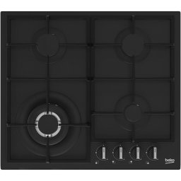 Plita incorporabila BEKO HBIAG64225SB, Gaz, 4 arzatoare, arzator Wok, oprire automata, negru