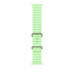 Apple Watch 49mm Band: Neon Green Ocean Band Extension - Natural Titanium Finish