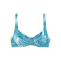 LASCANA ACTIVE Sutien de costum de baie sport verde petrol / alb