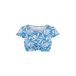 LASCANA ACTIVE Sutien de costum de baie sport azuriu / alb