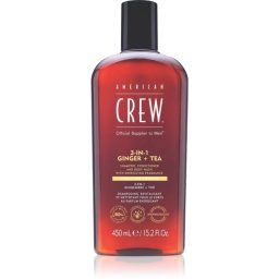 American Crew 3 in 1 Ginger + Tea șampon, balsam și gel de duș 3 în 1 pentru barbati 450 ml