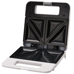 Sandwich toaster Esperanza EKT010W Parmigiano, 1000W, Patru sandwich-uri, plăci de teflon, alb