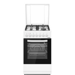 HFSC-S65MIXF-WH, 4 arzatoare, Clasa A, Grill, 49.8 cm, Alb