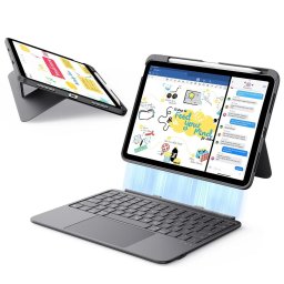 Husa pentru iPad 10 (2022) 10.9 / 11 (2025) - ESR Flex Keyboard Case - Dark Gray